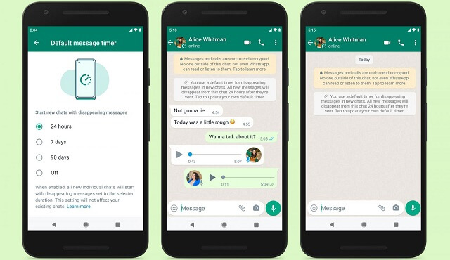 whatsapp disappearing messages notified