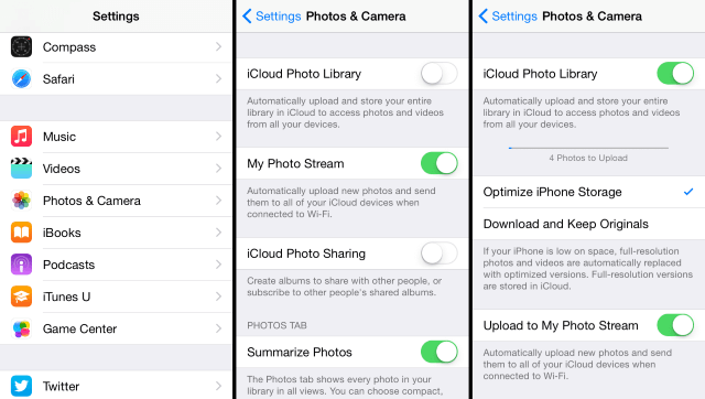 how to enable icloud photo library