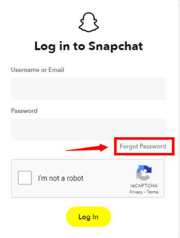 get snapchat password using email