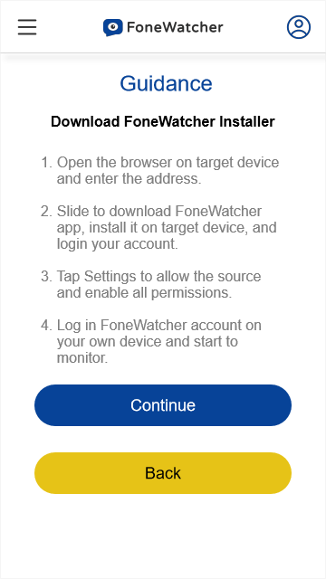 setup fonewatcher for android