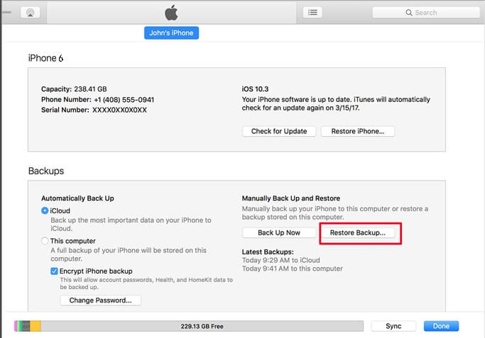recover with itunes backup