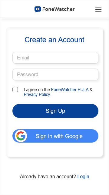 sign up for fonewatcher
