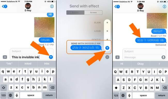 use invisible ink to hide text messages on iphone