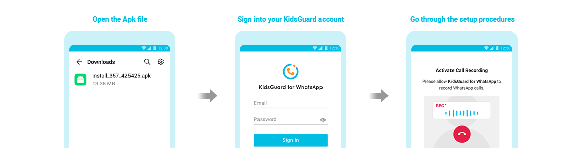 install kidsguard for whatsapp on target android