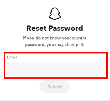 reset email to get snapchat password