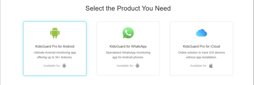 select kidsguard pro for android